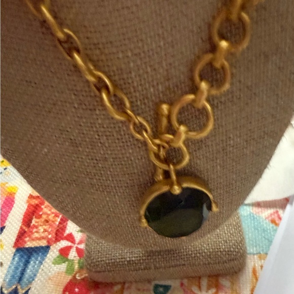 Julie Vos Gold Necklace with Green Pendant - Picture 2 of 3